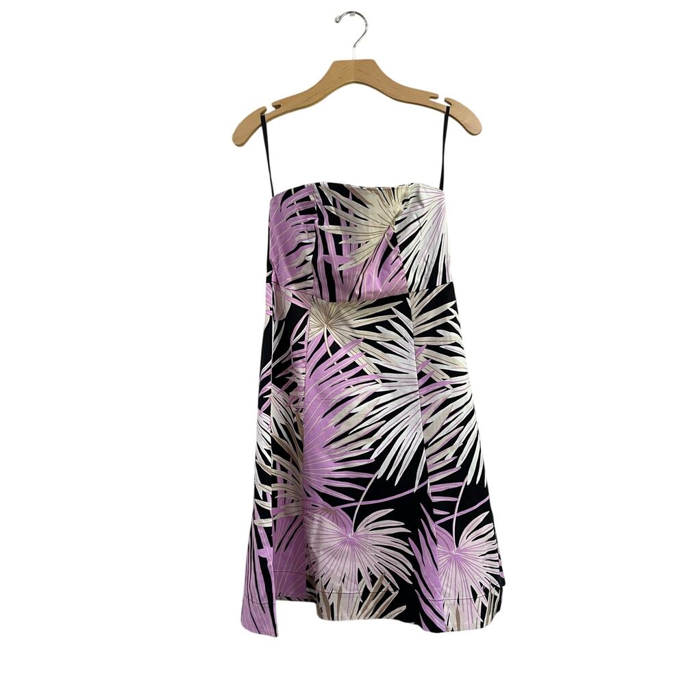 Y2K GAP Tropical Palm Print Strapless Vacation Resort Mini Dress Size 6